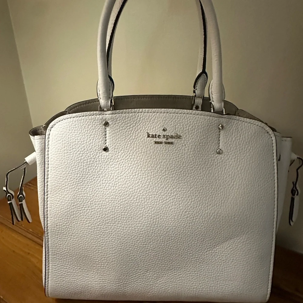 kate spade New York White Pebbled Leather Satchel
